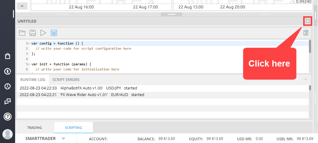 SmartTrader: Access Script Errors & Runtime log | SmartTrader Help Center