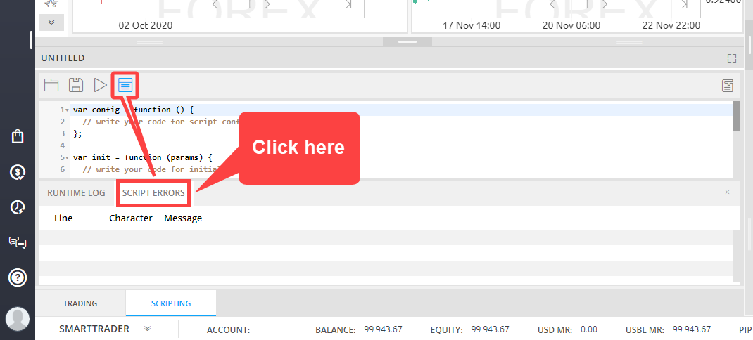 SmartTrader: Access Script Errors & Runtime log | SmartTrader Help Center