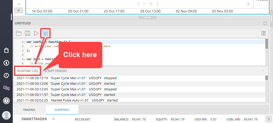 SmartTrader: Access Runtime Log | SmartTrader Help Center